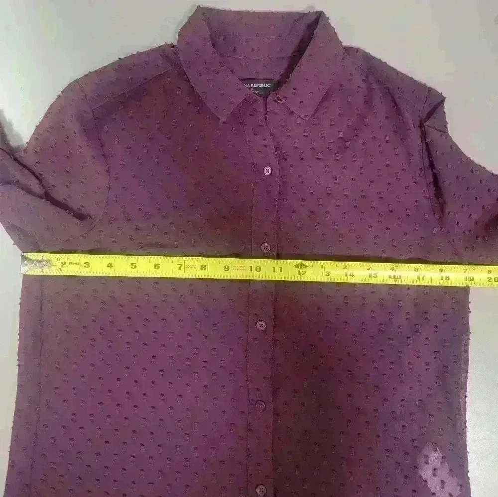 Banana Republic Swiss Dot Sheer Blouse Purple Size S - Picture 3 of 6